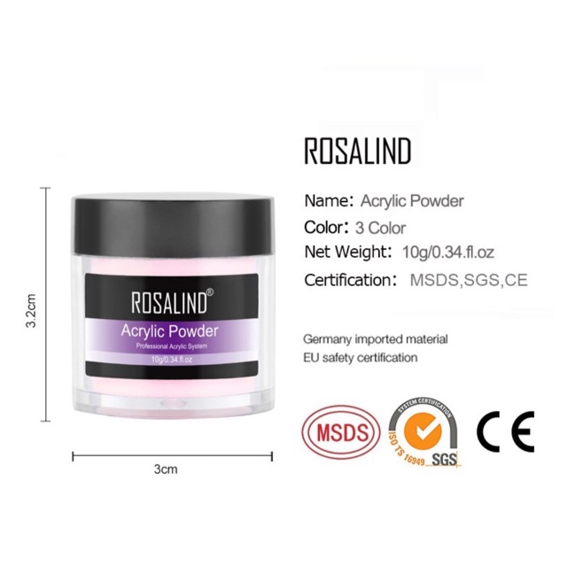 Bột đắp móng Acrylic Rosalind 10g cho móng xinh