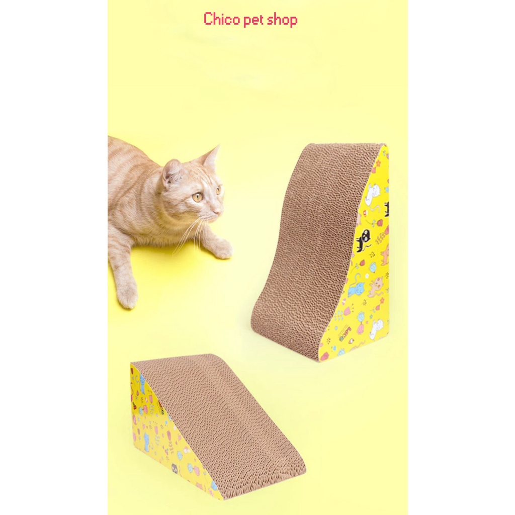 Cào Móng Giấy Hình Khối Tam Giác Cho Mèo