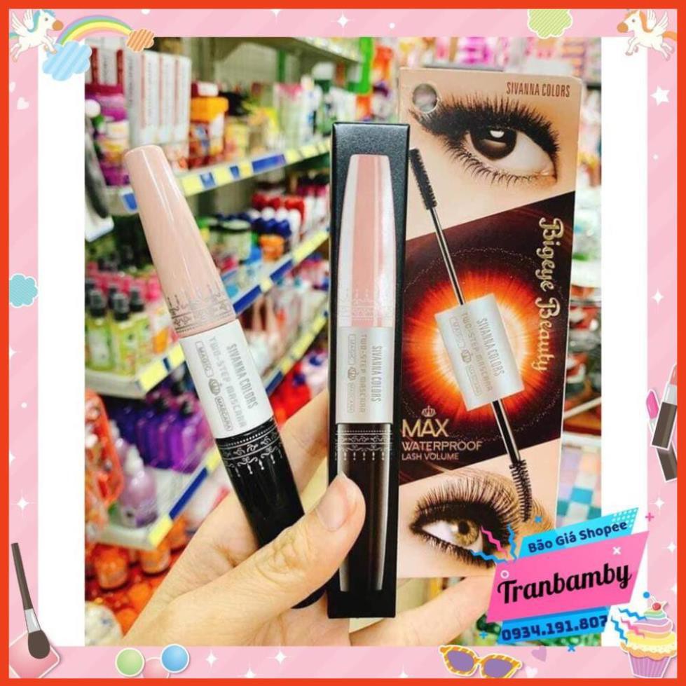 Mascara Chuốt Mi 2 Đầu Sivanna Colors Two-Step Bigeye Beauty Max Waterproof Lash Volume