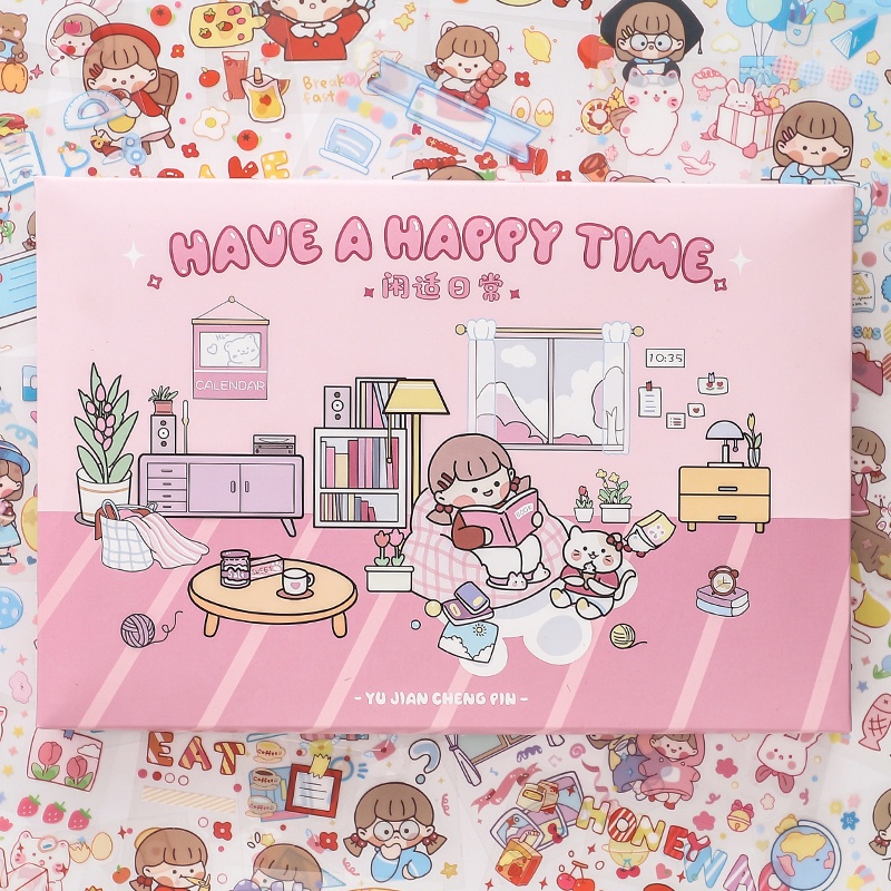 Bộ 100 Miếng Dán Họa Tiết Hoạt Hình Dùng Trang Trí Album Ảnh