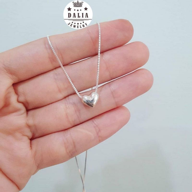 Dây chuyền bạc DaLiA Jewelry hình trái tim dày đủ loại dây mì - dây xích