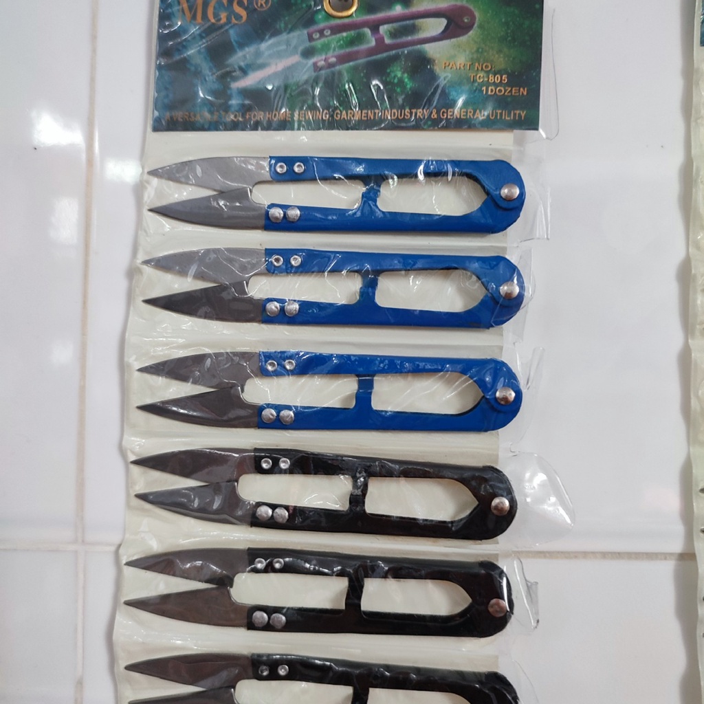 Combo 12 cây kéo bấm chỉ - kéo cắt chỉ MGS loại RẺ cán sắt đủ màu.