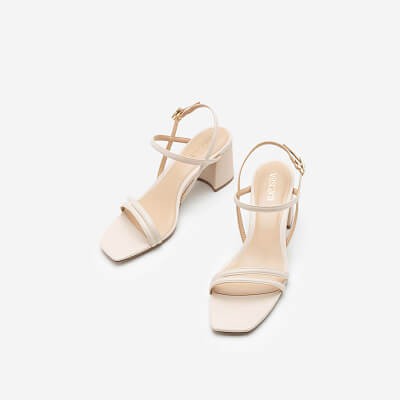 Vascara Giày Sandal Quai Đôi Thanh Lịch - SDN 0697 - Màu Kem