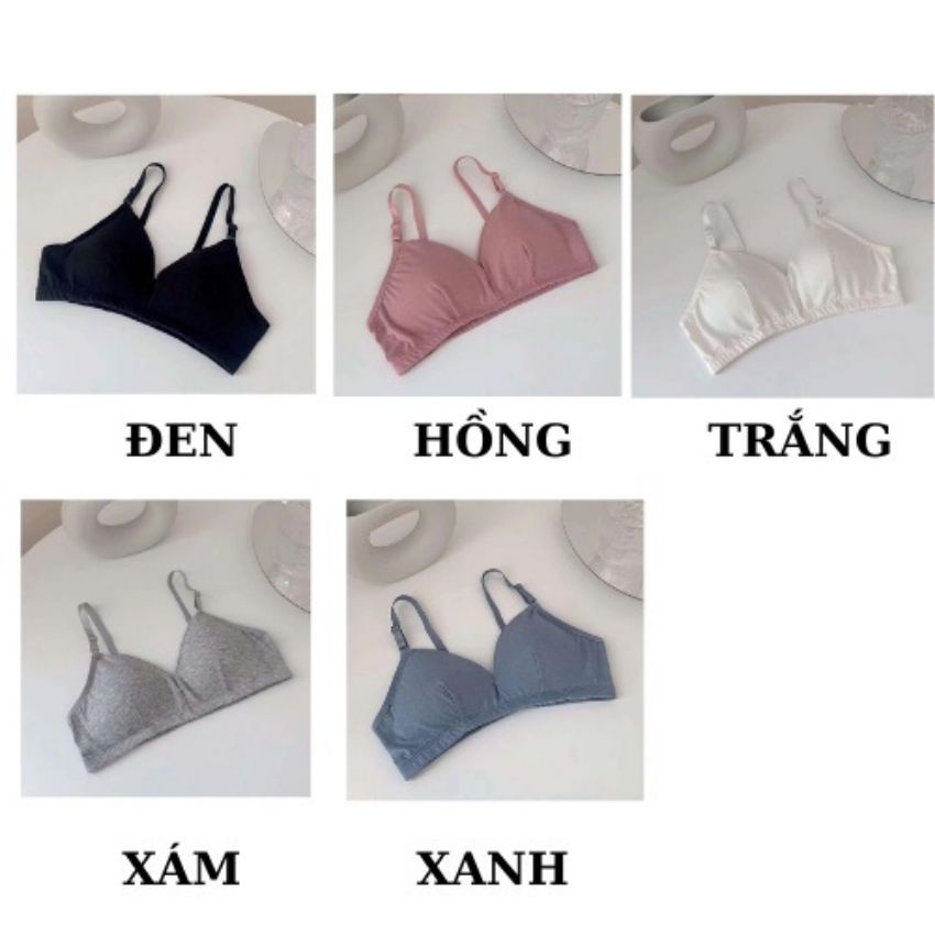 Áo Ngực Nữ Cotton Mềm Mịn, Áo Lót Không Gọng Freesize Mút Mỏng – Bra nữ sinh B038