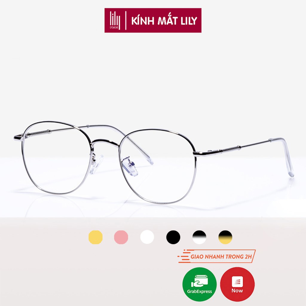 Gọng kính cận nam nữ Lilyeyewear chất liệu kim loại phụ kiện thời trang 28107