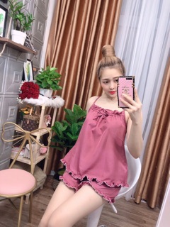 Bộ lụa mặc nhà form rộng đẹp 40-60kg