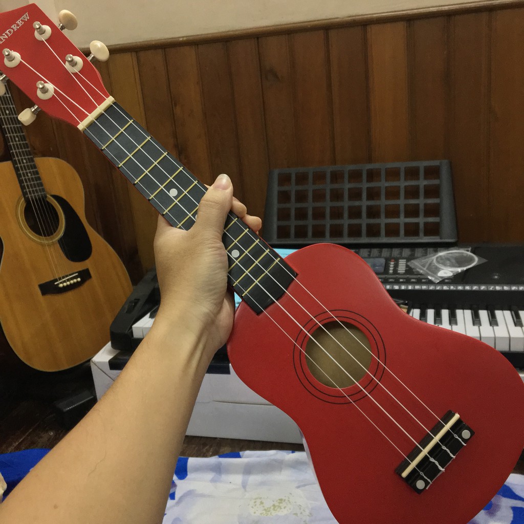 (MUA 1 TẶNG 4)ĐÀN UKULELE SOPRANO ĐỎ