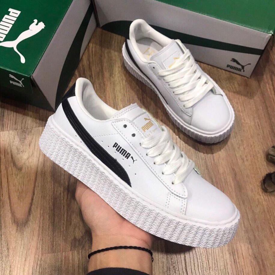 [Free Ship - Ảnh Thật] Giày thể thao sneaker nữ trắng kẻ đen đế cao 5cm  đi học đi chơi hot trend cao cấp