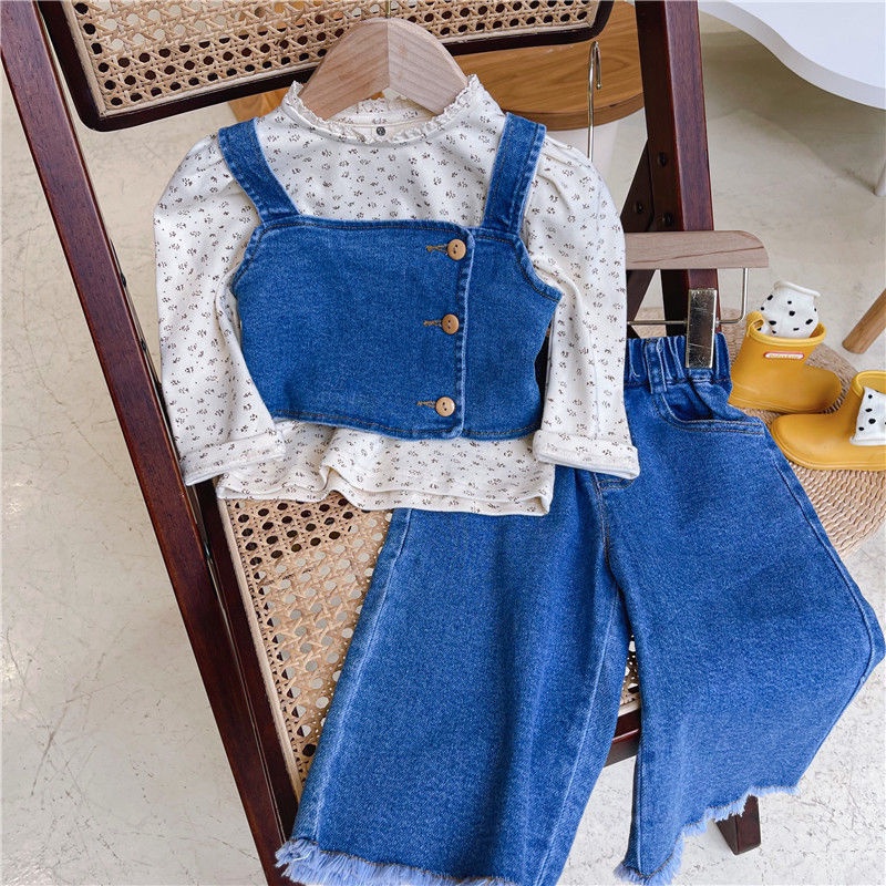 ✨Đốm✨ Áo Khoác Denim Phong Cách Phương Tây Thời Trang Mùa Thu Mới Cho Bé Gái