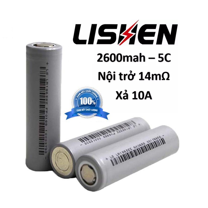 BN. Pin Lishen xám dung lượng~2600mAh, xả cao 10A, chuyên pin Power Tools.