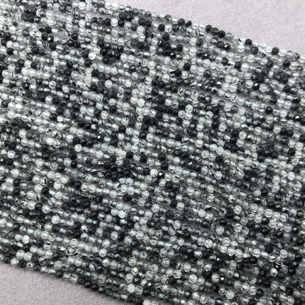 Chuỗi Hạt Đá Thạch Anh Đen Tự Nhiên 2mm