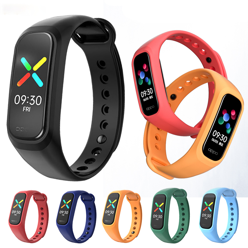 Dây đeo silicon thay thế cho đồng hồ thông minh Oppo Smart Band màu trơn tiện lợi