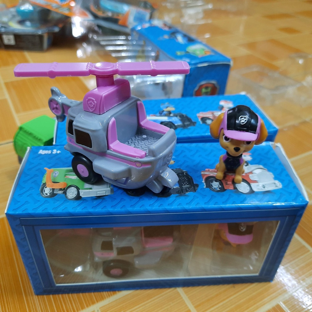 Xe pawpatrol chú chó cứu hộ sky bằng kim loại xe đồ chơi trẻ em