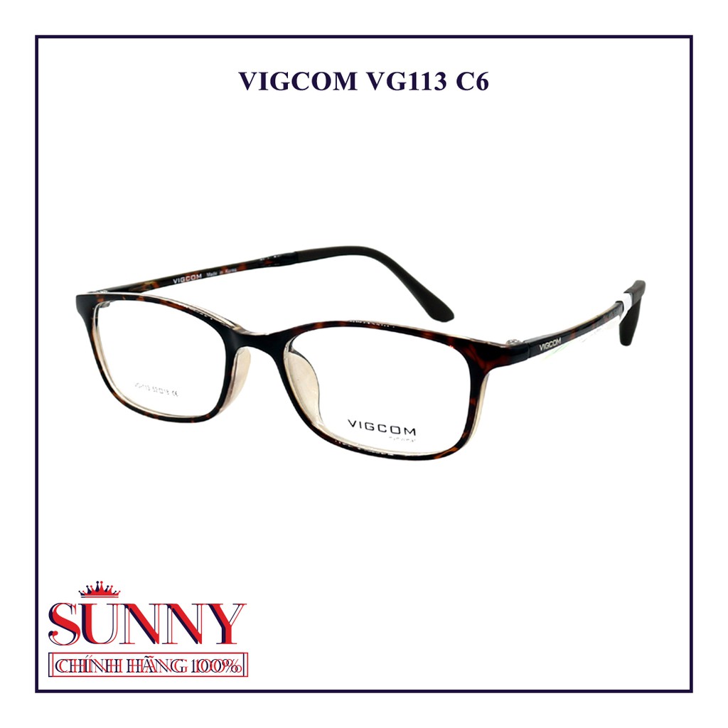 Gọng kính Vigcom VG113 (P2)  - sp chính hãng, bảo hành toàn quốc, có kem tem chống hàng giả do bộ công an cấp