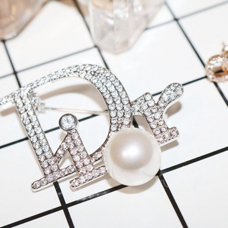 Ghim Cài Áo Hình Vòng Nguyệt Quế Đính Đá Và Ngọc Trai Thời Trang Cho Nữ