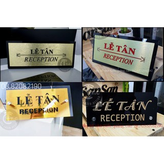 Biển lễ tân để bàn