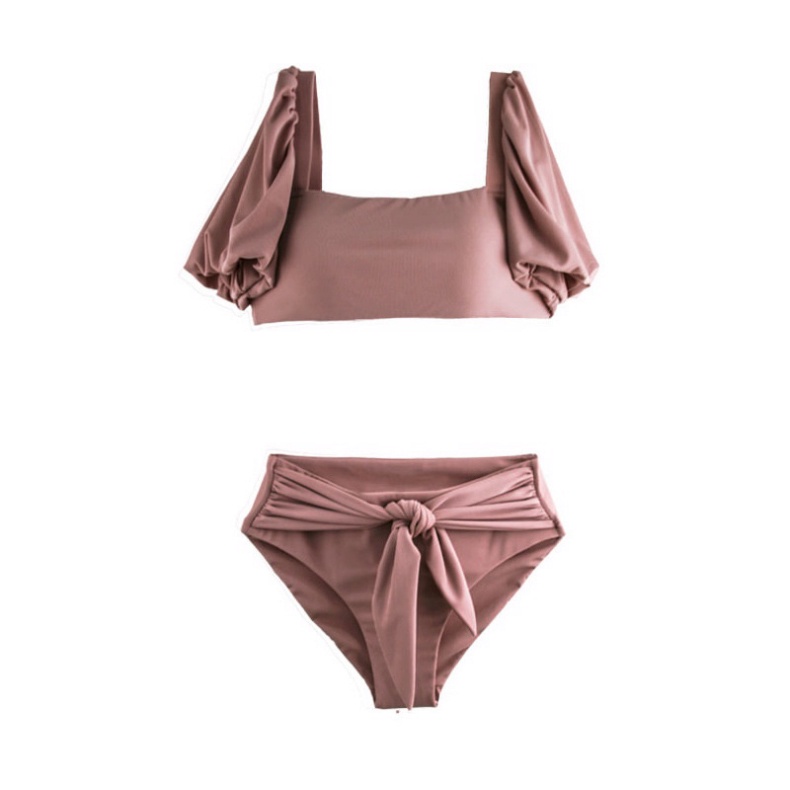 Bikini 2 mảnh đồ bơi đi biển sang chảnh kín đáo sexy Hàn Quốc cạp cao nâng ngực váy hở lưng LUHAZO 2542 DK5T304