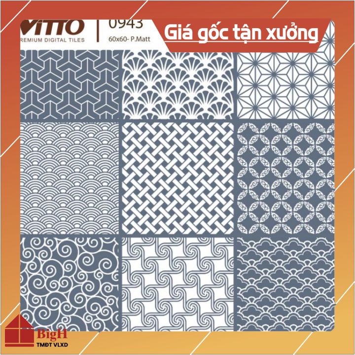 Gạch lát nền Vitto 60x60 0943.Có độ bền cao, chống thấm, chống trơn trượt- Vật liệu xây dựng BigH