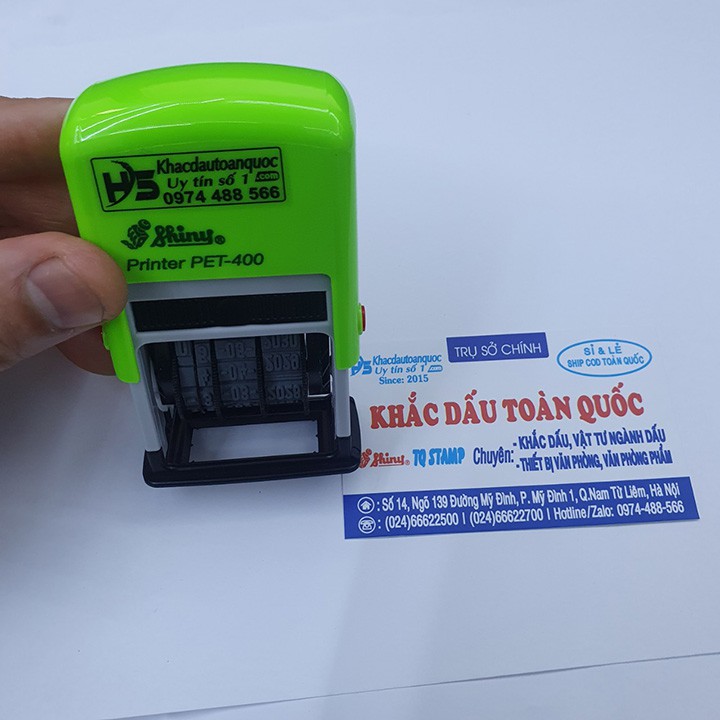 [Shiny PET-400 và 1 Lọ mực trên giấy] Dấu dập date Mini Dater PET-400 dùng trên giấy thường (Kèm 01 lọ mực)