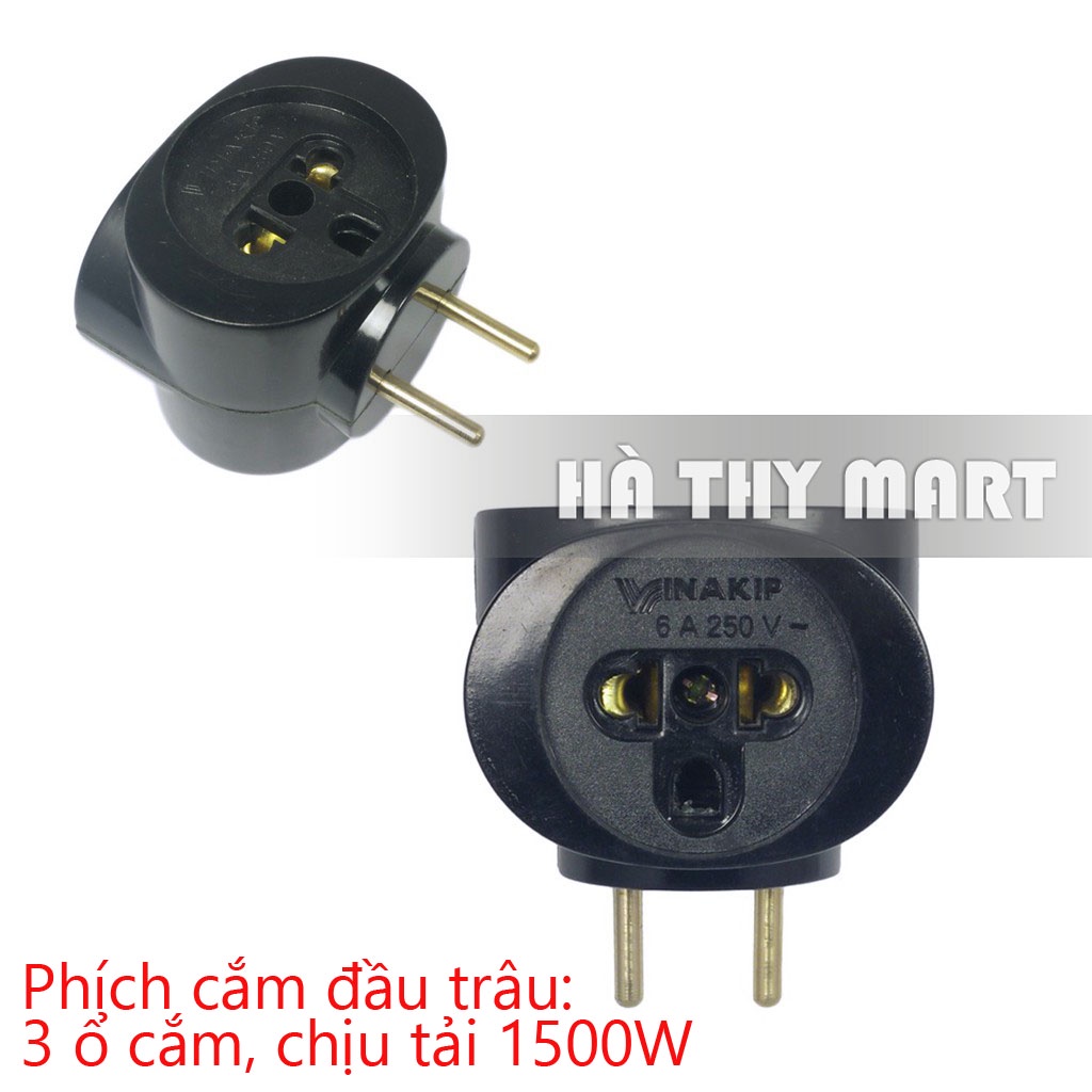 Phích cắm điện thông minh 1 chia ra 3 ổ cắm Nachi PN08 2500W [xoay 180 độ]