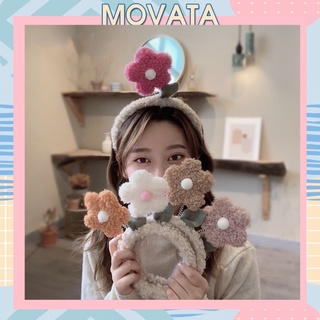 Băng đô  cài tóc bông hoa nhún lông cừu cực xinh BD20 rẻ