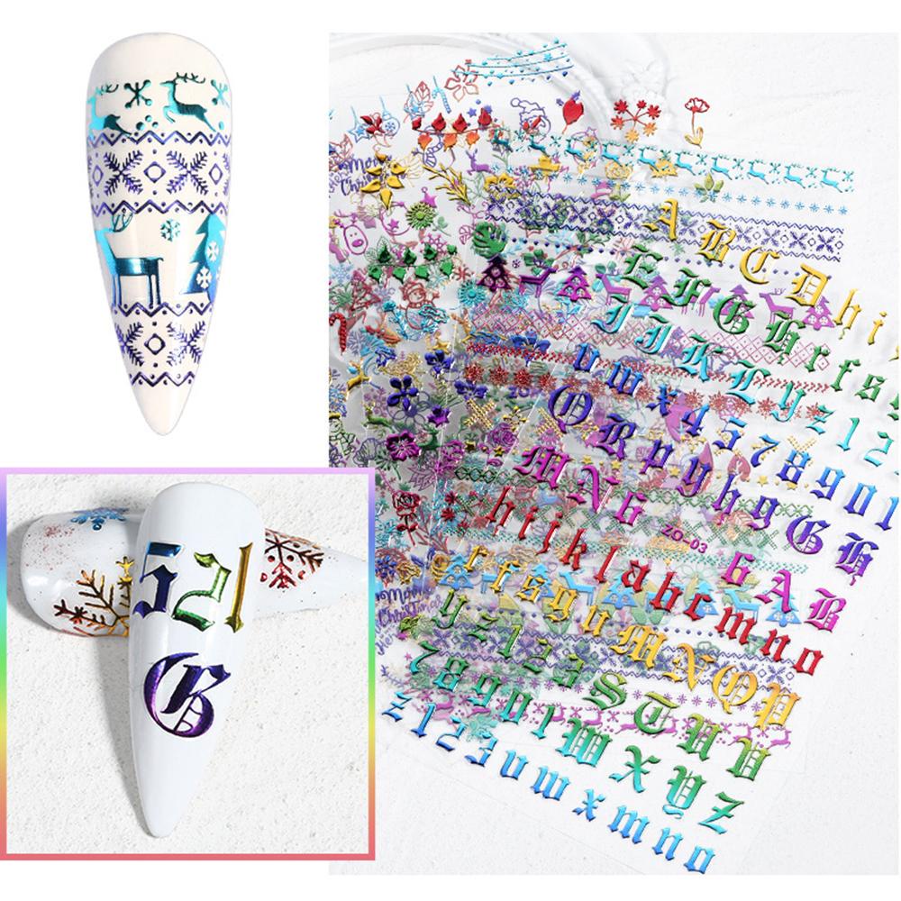 Miếng Dán Móng Tay 3D Siêu Mỏng Họa Tiết Hoa Màu Sắc Gradient DIY