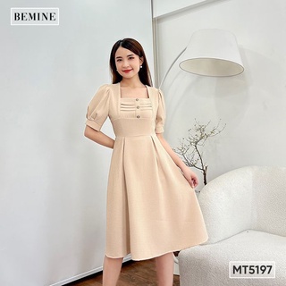 Đầm tay phồng xếp li ngực BEMINE MT5197KEM