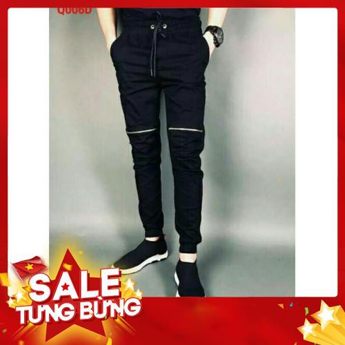 Quần Jogger Kaki Khóa Zip hàng có sẵn form - khóa gối -Hàng nhập khẩu