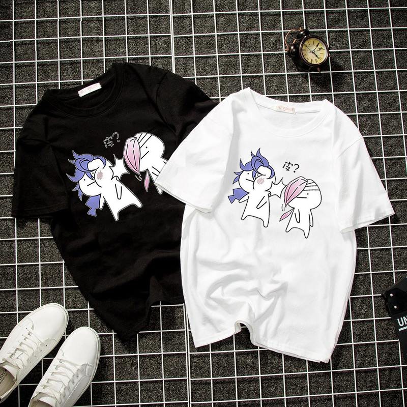 Áo thun unisex nhân vật hoạt hình form rộng vải dày mịn 2019T904