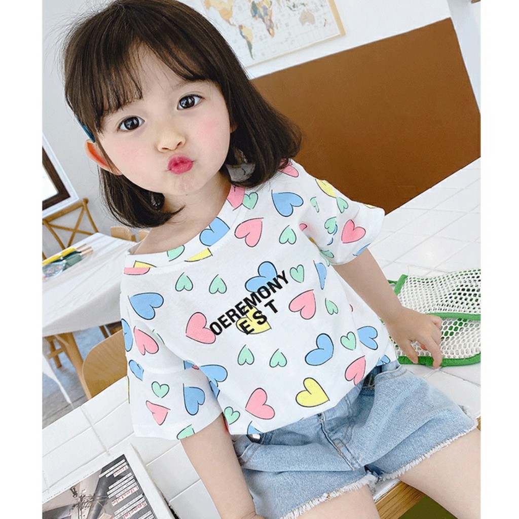 Lyvyshop - (Lô mới, cotton loại 1) Áo thun cộc tay bé gái siêu dễ thương từ 09-28kg