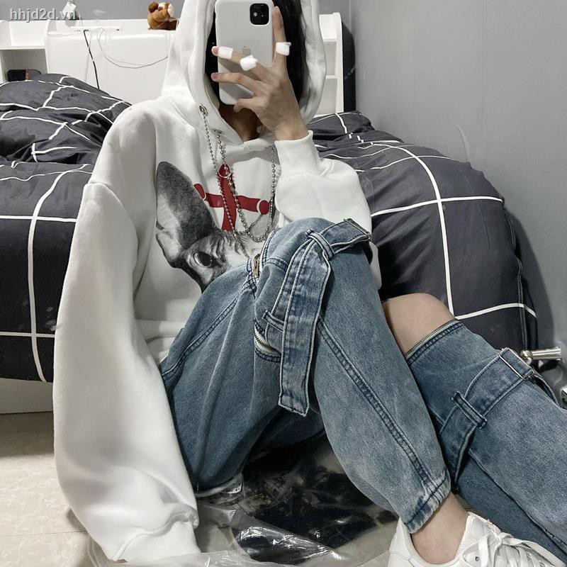 Quần dài jean ống rộng phối khóa kéo thời trang hè có thể tháo rời cho nam nữ