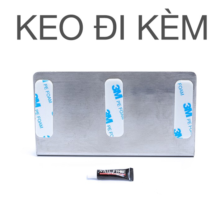 Kệ đựng bàn chải, kem đánh răng 2 ngăn HOBBY CD3  Inox 304 dán tường gạch men - kèm keo dán và không rỉ sét