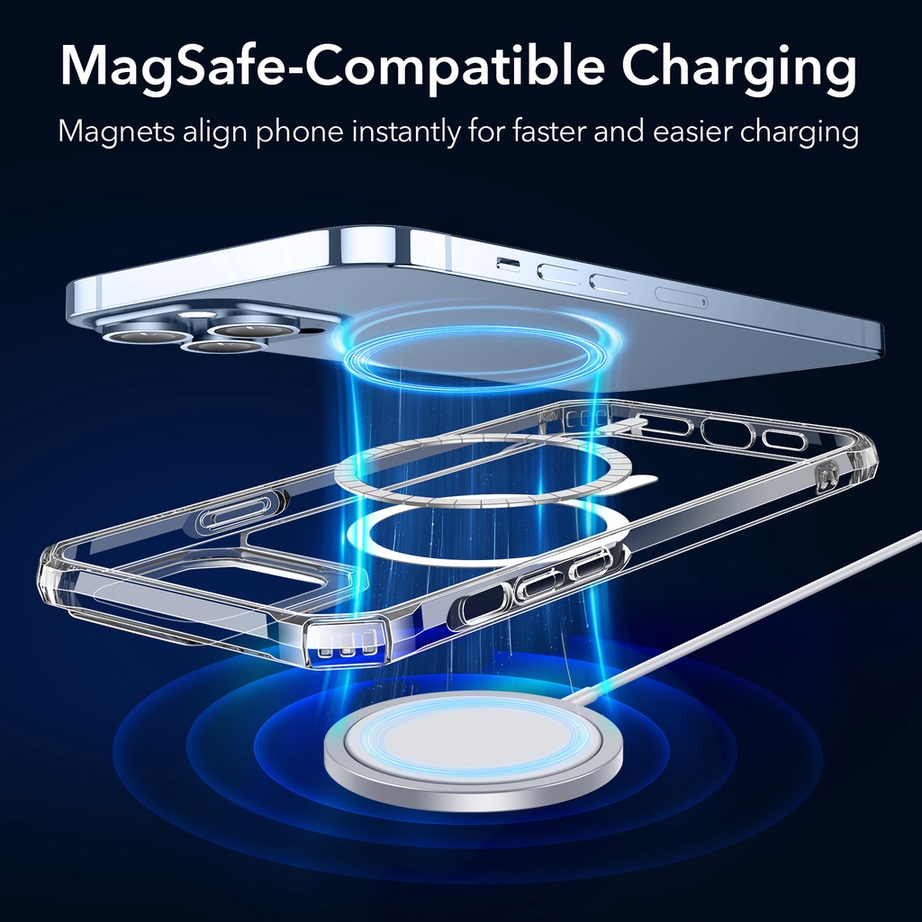 Ốp điện thoại ESR trong suốt chống sốc chống xước chuẩn quân sự cho iPhone 13 Mini/iPhone 13/13 Pro Max