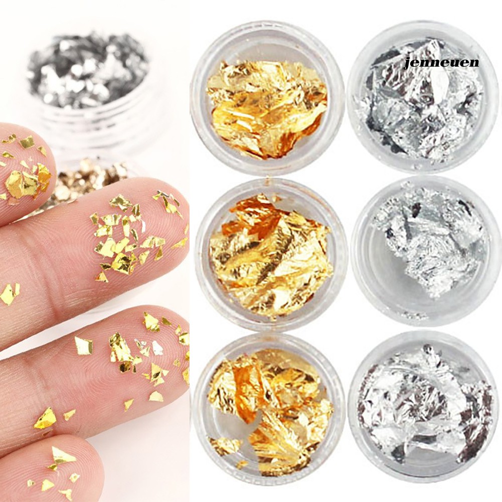 [Hàng mới về] Bộ 12 hộp giấy bạc trang trí móng tay nghệ thuật