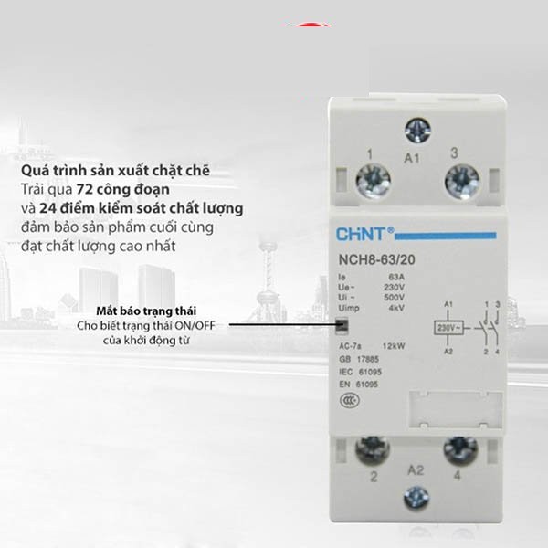 Khởi Động Từ 1 Pha CHINT NCH8 63A/220V
