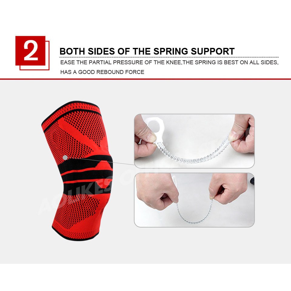 Bộ 2 đai trợ lực khớp gối AOLIKES A-7721 hỗ trợ dây chằng với thanh cacbon đàn hồi sport knee protector