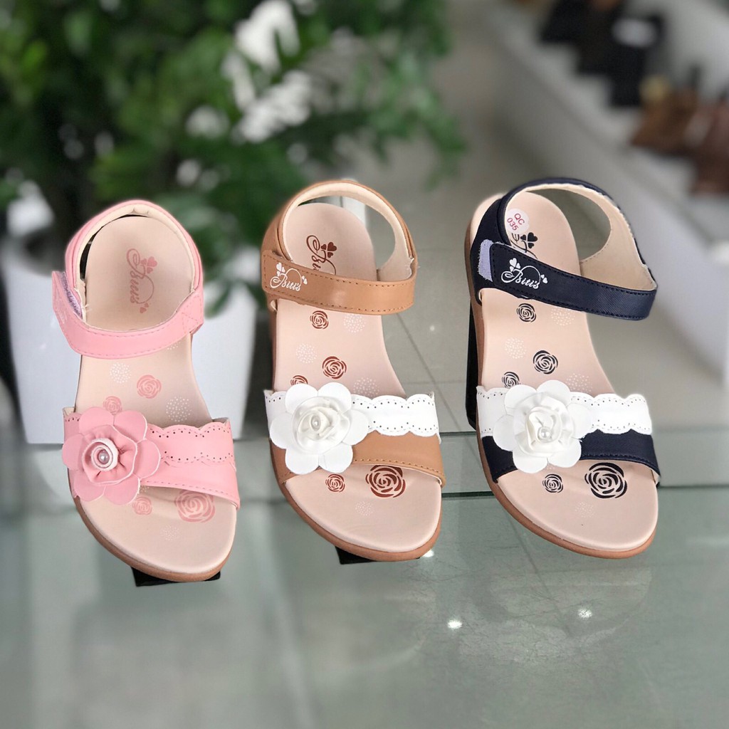 Sandal bé gái BlTIS 28-37❤️FREESHIP❤️ Dép quai hậu học sinh đính hoa cách điệu DRG000800