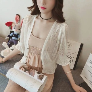 Áo cardigan Tay Ngắn Mỏng Lưng Cao Thời Trang Xuân Hè Hàng Mới