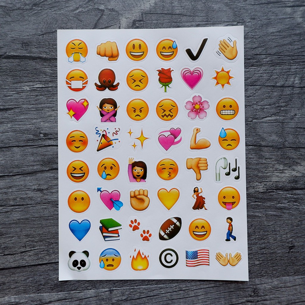 Bộ 4 Tấm Emoji Stickers Lớn