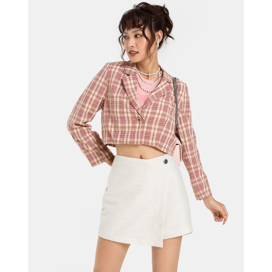 Khoác Blazer Nữ Thời Trang JUNO Croptop Tay Dài JNKHC006