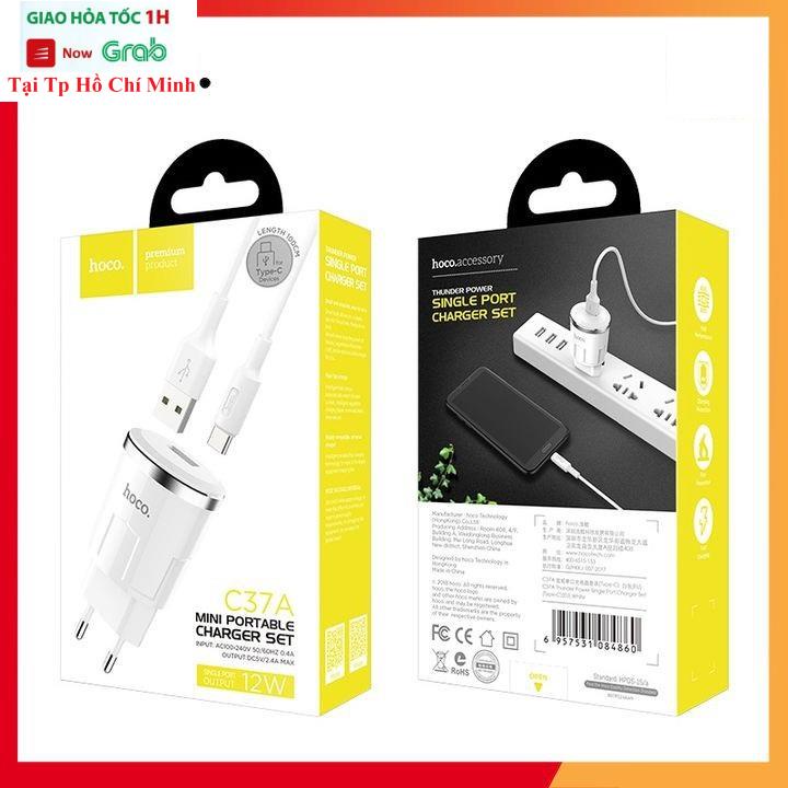 Cóc Sạc Hoco C37A Sạc Nhanh 2.4A Dùng Cho Tất Cả Các Dòng Điện Thoại