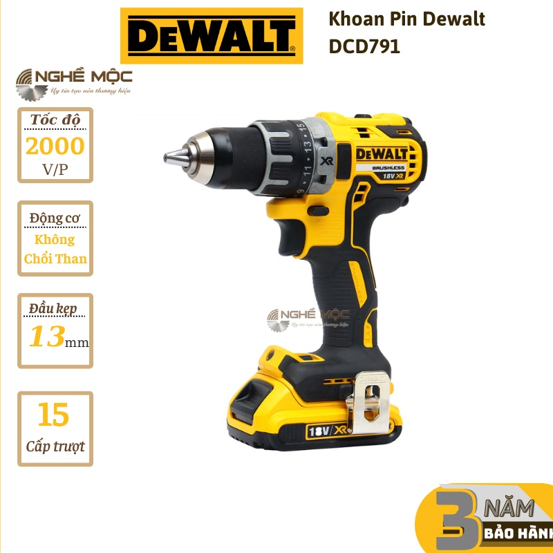 Máy khoan pin Dewalt DCD791 khoan vít 791 chính hãng