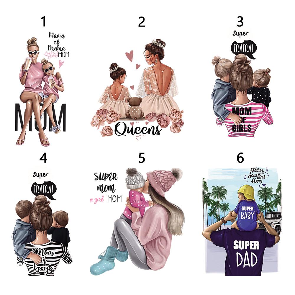 Miếng Dán Ủi Quần Áo Thủ Công Họa Tiết Chữ Mom &amp; Dad