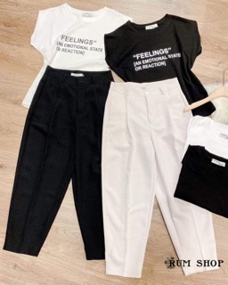 Quần baggy cạp cao - ẢNH THẬT