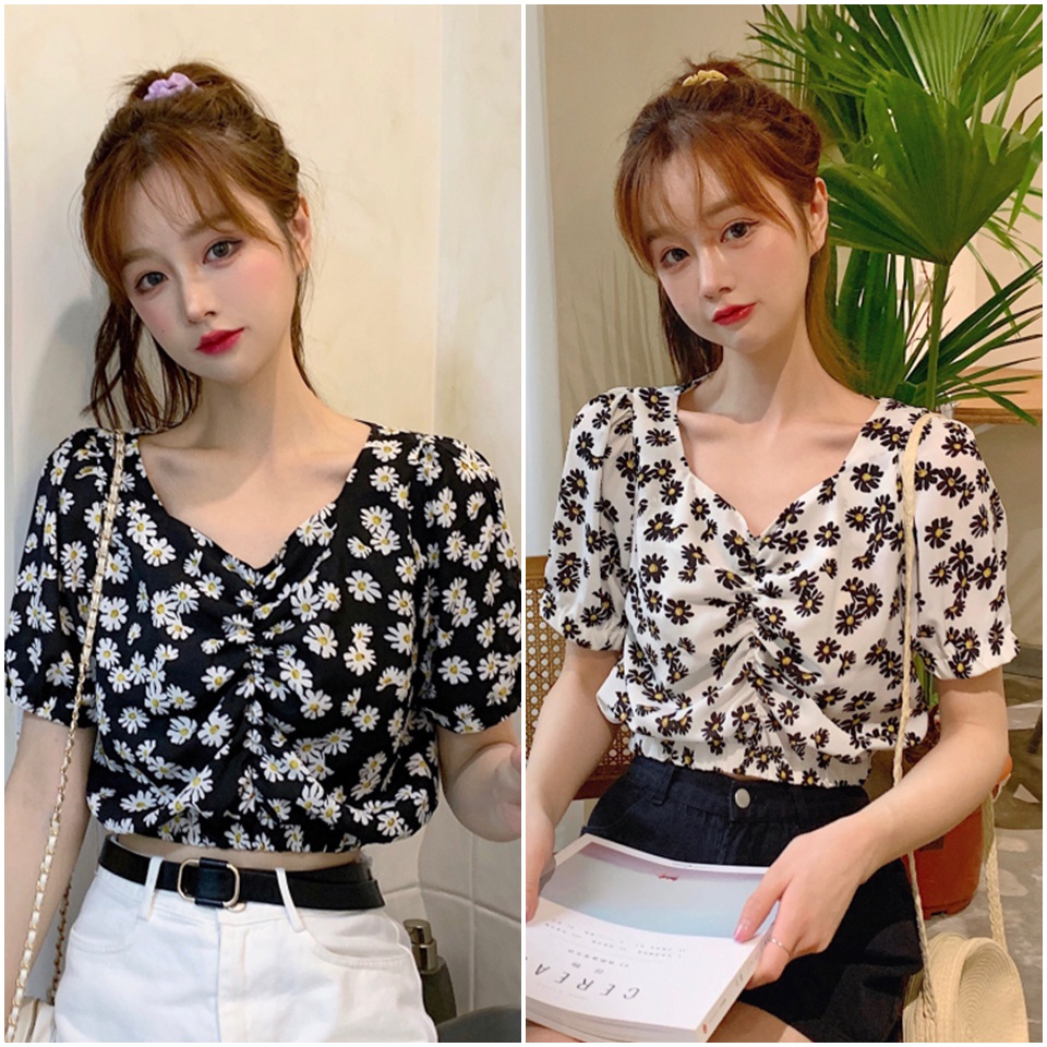 ÁO SƠ MI NHÚN BÈO HOA CÚC ULZZANG XINH XẮN - LÀM ĐẸP GIÁ SỈ GB198