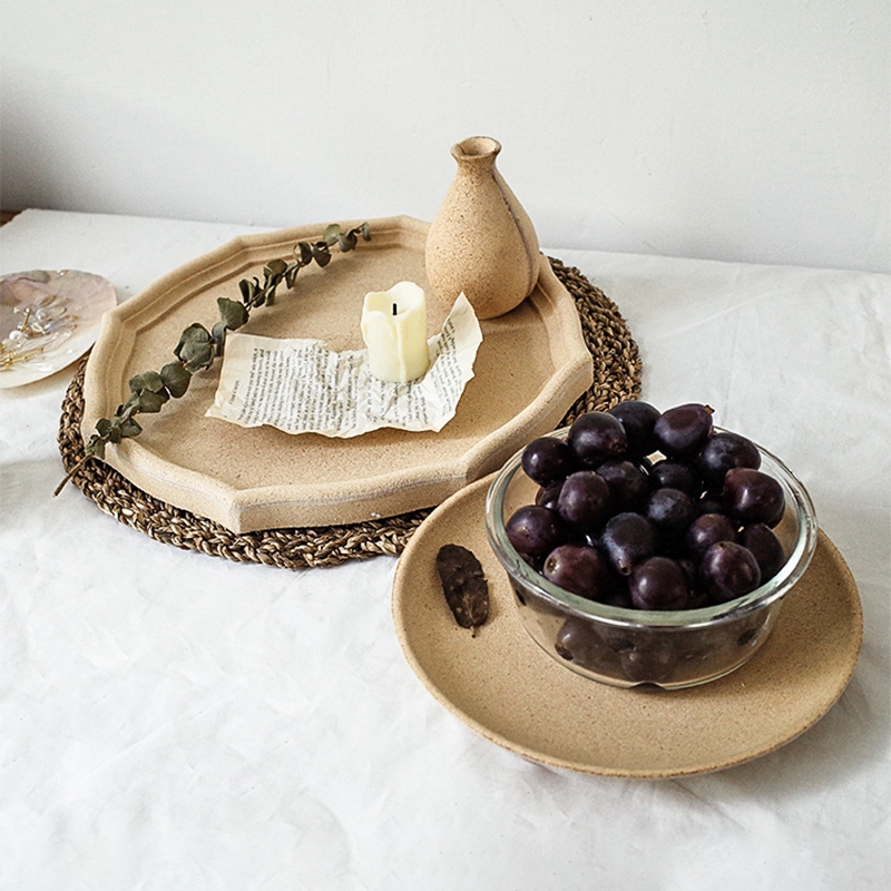 Khay gỗ đựng đồ ăn vặt để bàn trang trí phong cách retro