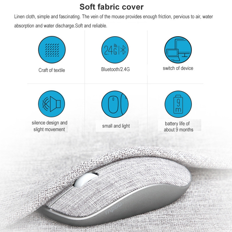 Chuột Không Dây Rapoo 3500PLUS 1300DPI Bluetooth 3.0 / 4.0 RF 2.4GHz