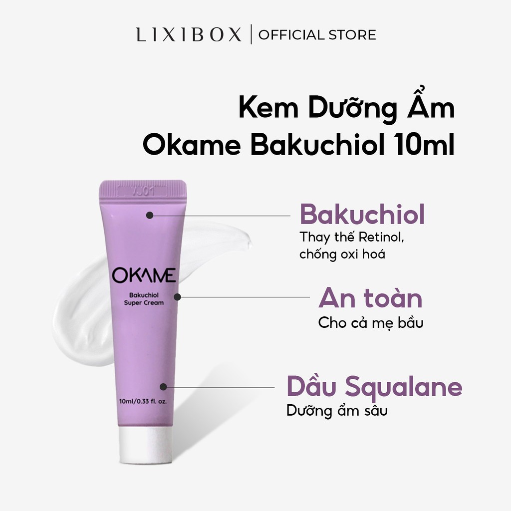 [HB gift] Combo Khăn Mặt Lixibox Light Pink, Bông Tẩy Trang Jomi 80 Miếng và Kem dưỡng Okame Bakuchiol Super Cream 10ml