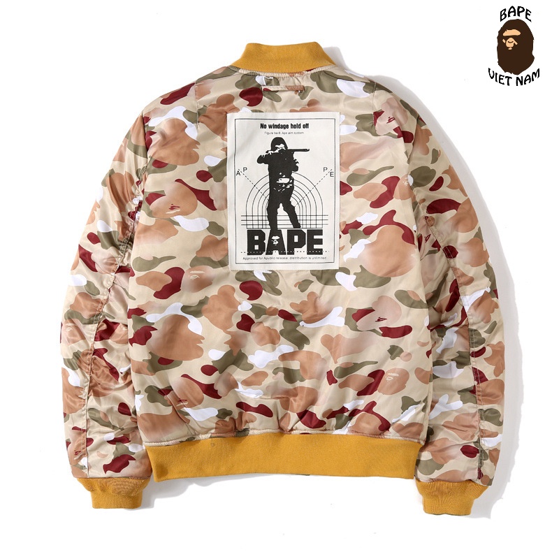 Áo khoác Bape 2 mặt mua 1 được 2 áo luôn, Bomber Jacket Bape, Oder 15 ngày hàng về Bape VN..