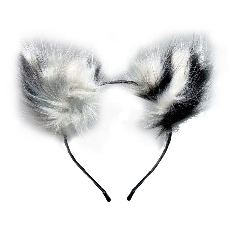 Băng Đô Tai Mèo Phối Lông Hóa Trang Lolita Dễ Thương